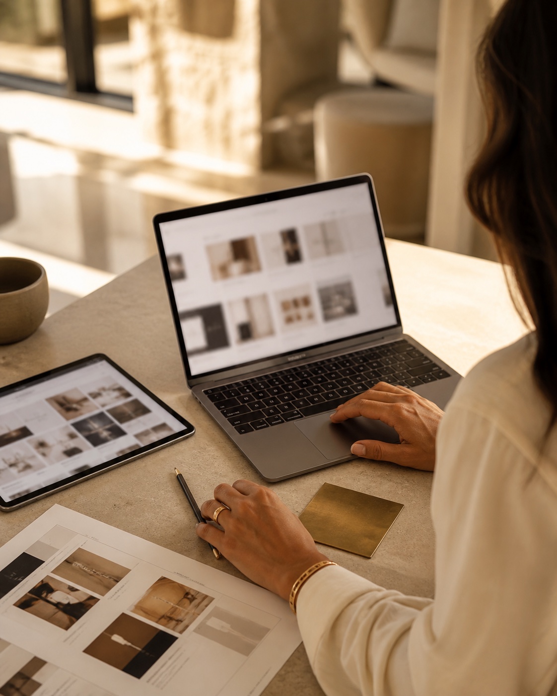 A designer refining a digital brand experience